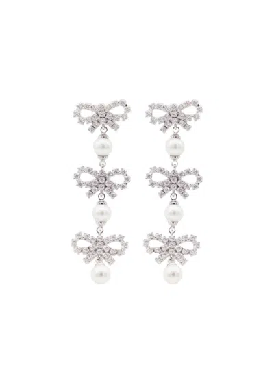 SELF-PORTRAIT PEARL BOW DROP EARRINGS