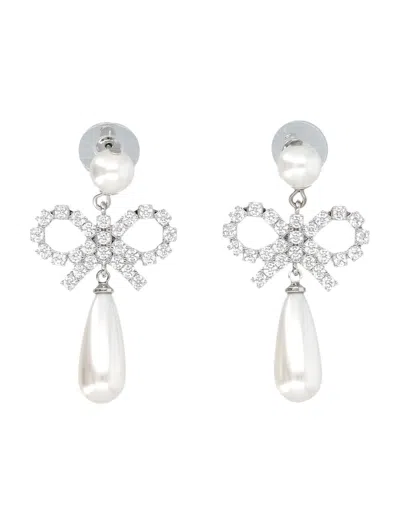 Self-portrait Pearl Bow Droplet Earrings