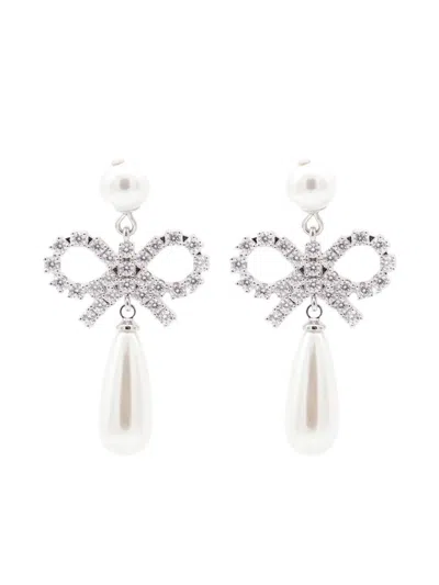 SELF-PORTRAIT SELF-PORTRAIT PEARL BOW DROPLET EARRINGS