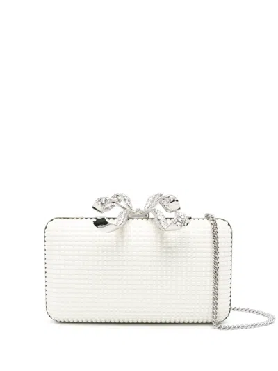 Self-portrait Pearl Box Clutch Bag In White