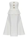Self-portrait Bridal Strapless Taffeta Midi Dress In White