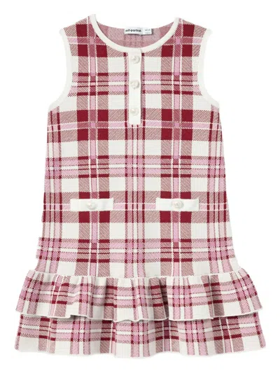 Self-portrait Kids' Pearl-button Ruffled Dress In Multi