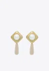 Self-portrait Dangling Pearl Drop Earrings