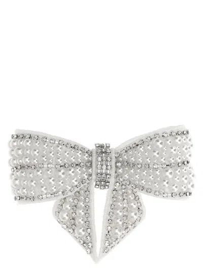 Self-portrait Pearl Crystal Bow Hair Accessories White