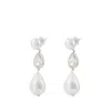 Self-portrait Pearl Crystal Droplet Earrings - Others - White