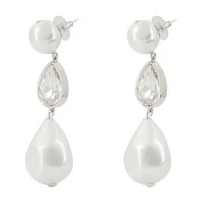 Self-portrait Pearl Crystal Droplet Earrings Self Portrait Others White