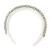 Self-portrait Pearl-embellished Silk Hair Clip With Crystal Accents In Gold