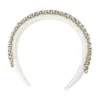 Self-portrait Pearl-embellished Silk Hair Clip With Crystal Accents In Gold