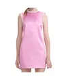 Self-portrait Pearl Trim Satin Mini Dress In Pink In Pink