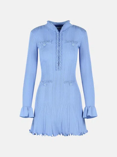 Self-portrait 'pearl' Dress In Light Blue Viscose Blend