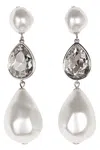 Self-portrait Pearl Crystal Droplet Earrings