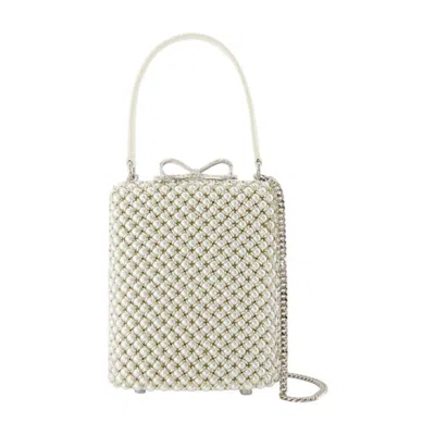 Self-portrait Pearl Embellished Mini Bag In White
