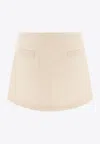 Self-portrait Bouclé Pearl Trim Mini Skirt In Neutral