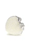Self-portrait Pearl Heart Clutch Bag In Metallic