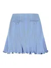 Self-portrait Pearl Skirt In Light Blue Viscose Blend In Blue