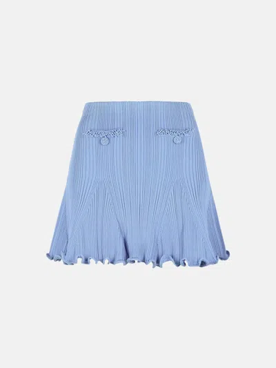 Self-portrait 'pearl' Skirt In Light Blue Viscose Blend