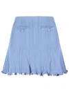 Self-portrait Pearl Skirt In Light Blue Viscose Blend In Blue