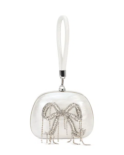 Self-portrait Pearl Top Handle Clutch In Beige