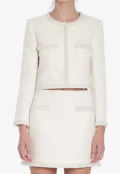 SELF-PORTRAIT PEARL TRIM JACKET