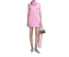 Self-portrait Pearl Trim Satin Mini Dress In Pink In Purple