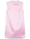 Self-portrait Pearl Trim Satin Mini Dress In Pink In Pink