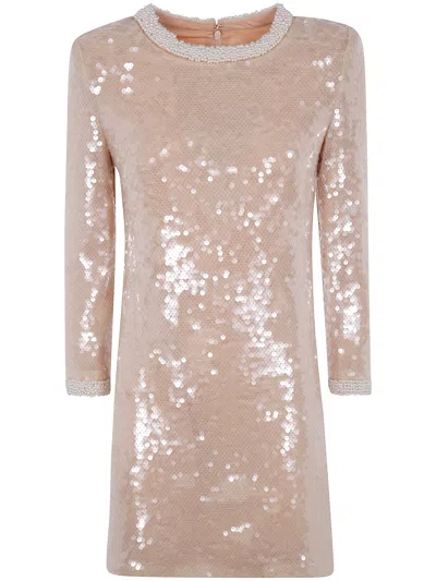 SELF-PORTRAIT SELF-PORTRAIT PEARL TRIM SEQUIN MINI DRESS