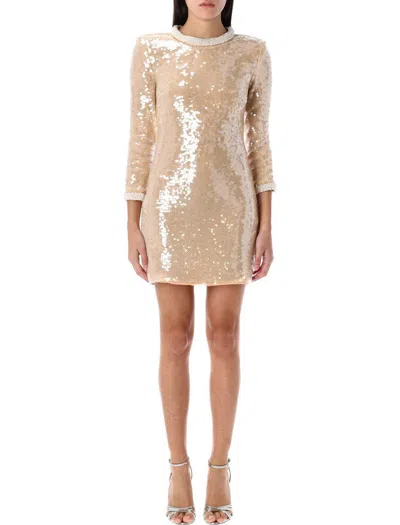 SELF-PORTRAIT SELF-PORTRAIT PEARL TRIM SEQUIN MINI DRESS