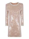 Self-portrait Mini Dress With Pearl Trim And Sequins In Color Carne Y Neutral
