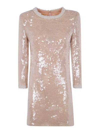 SELF-PORTRAIT PEARL TRIM SEQUIN MINI DRESS