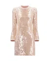 Self-portrait Mini Dress With Pearl Trim And Sequins In Pink