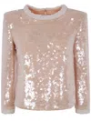 Self-portrait Pearl Trim Sequin Top
