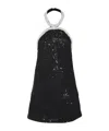 Self-portrait Boucle Pearly-trim Mini Dress In Black
