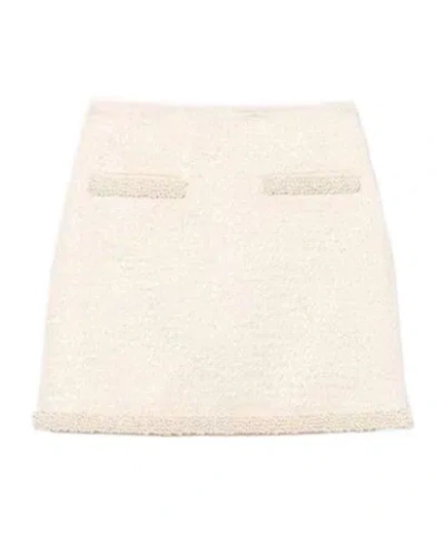 Self-portrait Self Portrait "knitted Mini Skirt With Jewel Buttons In Yellow