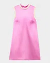 Self-portrait Pearl Trim Satin Mini Dress In Pink In Pink