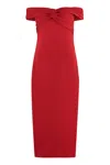 Self-portrait Bow Midi Dress In Red