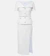 Self-portrait Bouclé Midi Dress In Blue