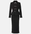 Self-portrait Texture Knitted Ruffled Mid-length Dress In Black