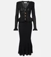 SELF-PORTRAIT PEPLUM POINTELLE MAXI DRESS