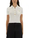 Self-portrait Viscose Blend Pointelle Knit Top In White