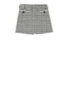 Self-portrait Houndstooth Wool Blend Mini Skirt In Black