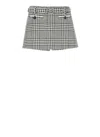 Self-portrait Houndstooth Wool Blend Mini Skirt In Gray