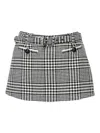 Self-portrait Houndstooth Wool Blend Mini Skirt In Black