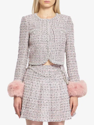 SELF-PORTRAIT PINK BOUCL JACKET