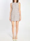 Self-portrait Textured Sleeveless Dress With Fitted Silhouette In Neutral