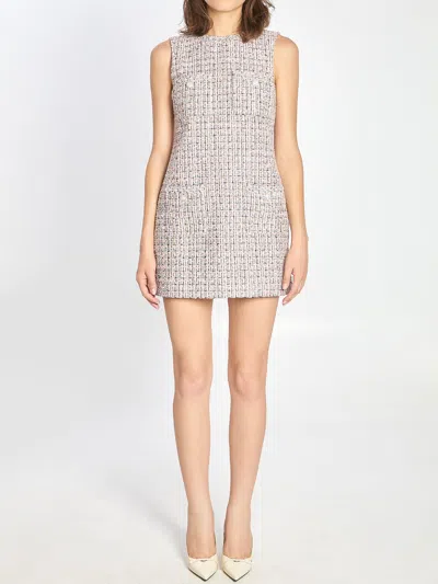 Self-portrait Pink Bouclé Mini Dress In Neutral
