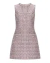 Self-portrait Pink Boucle Sleeveless Mini Dress In Pink