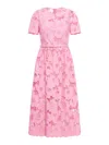 Self-portrait Midi Lace Dress In Pink