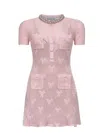 Self-portrait Self Portrait Women Pink Bow Crochet Crystal Mini Dress