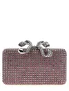 Self-portrait Crystal Box Clutch In Pink