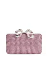 Self-portrait Crystal Box Clutch In Pink